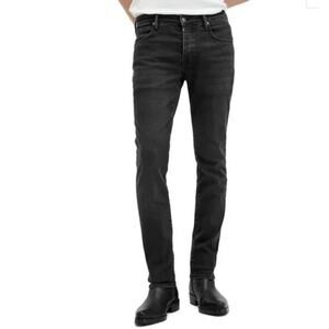AllSaints Men's Sid Slim Straight Jeans Washed Black W32 L32 Buttonfly